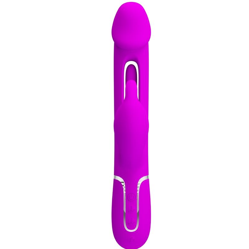 PRETTY LOVE - KAMPAS RABBIT 3 IN 1 MULTIFUNCTION VIBRATOR WITH TONGUE FUCHSIA - NOCTURNA DESIRES