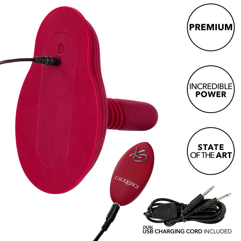 CALEXOTICS - RIDER MASSAGER DOUBLE MOTOR REMOTE CONTROL RED - NOCTURNA DESIRES