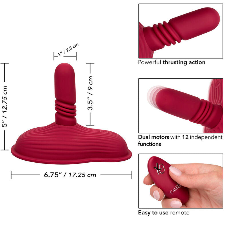 CALEXOTICS - RIDER MASSAGER DOUBLE MOTOR REMOTE CONTROL RED - NOCTURNA DESIRES