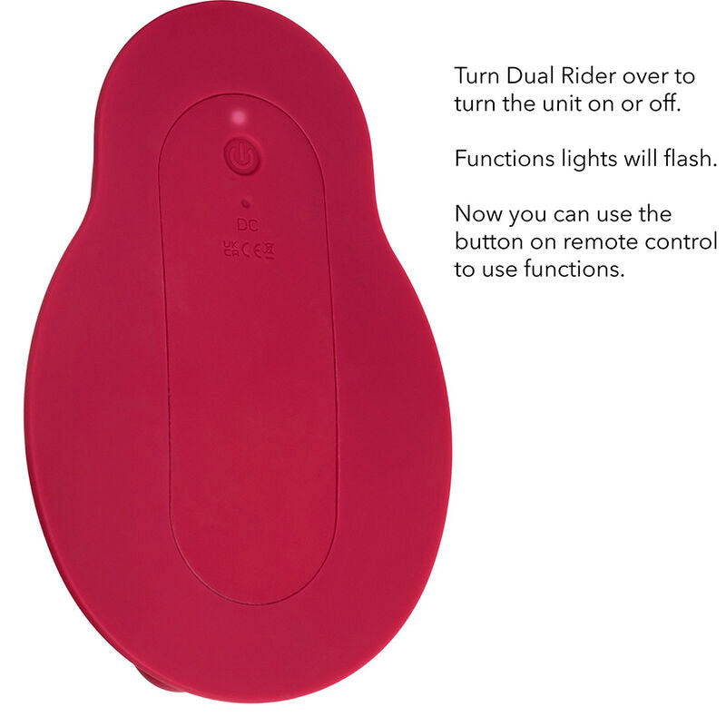 CALEXOTICS - RIDER MASSAGER DOUBLE MOTOR REMOTE CONTROL RED - NOCTURNA DESIRES