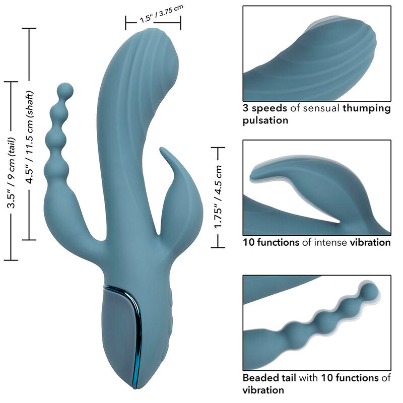 CALEXOTICS - VIBRATOR TRIPLE ECSTASY GREY - NOCTURNA DESIRES