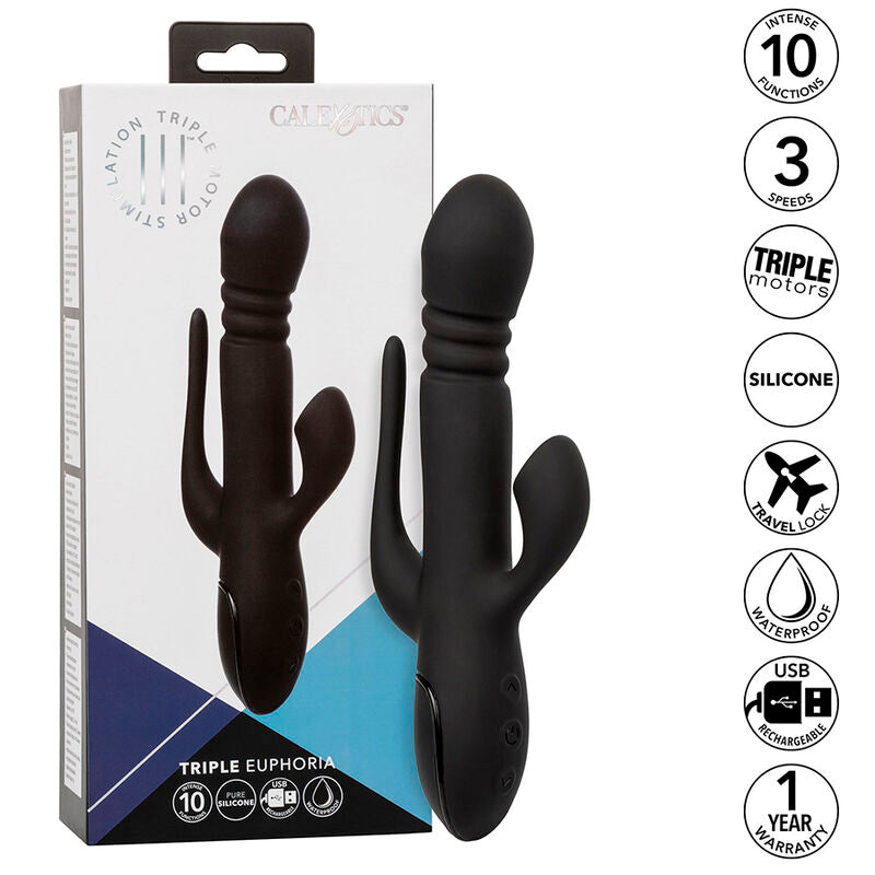 CALEXOTICS - VIBRATOR TRIPLE EUPHORIA BLACK - NOCTURNA DESIRES