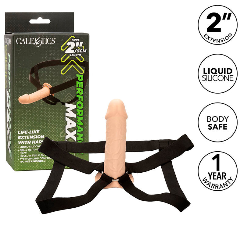 CALEXOTICS - PERFORMANCE MAXX LIFE-LIKE EXTENSION WITH HARNESS LIGHT SKIN - NOCTURNA DESIRES