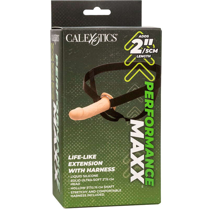 CALEXOTICS - PERFORMANCE MAXX LIFE-LIKE EXTENSION WITH HARNESS LIGHT SKIN - NOCTURNA DESIRES