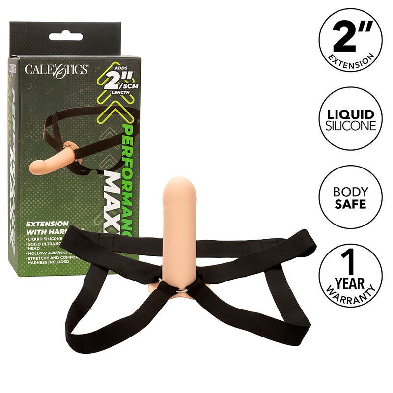 CALEXOTICS - PERFORMANCE MAXX EXTENSION WITH HARNESS LIGHT SKIN - NOCTURNA DESIRES