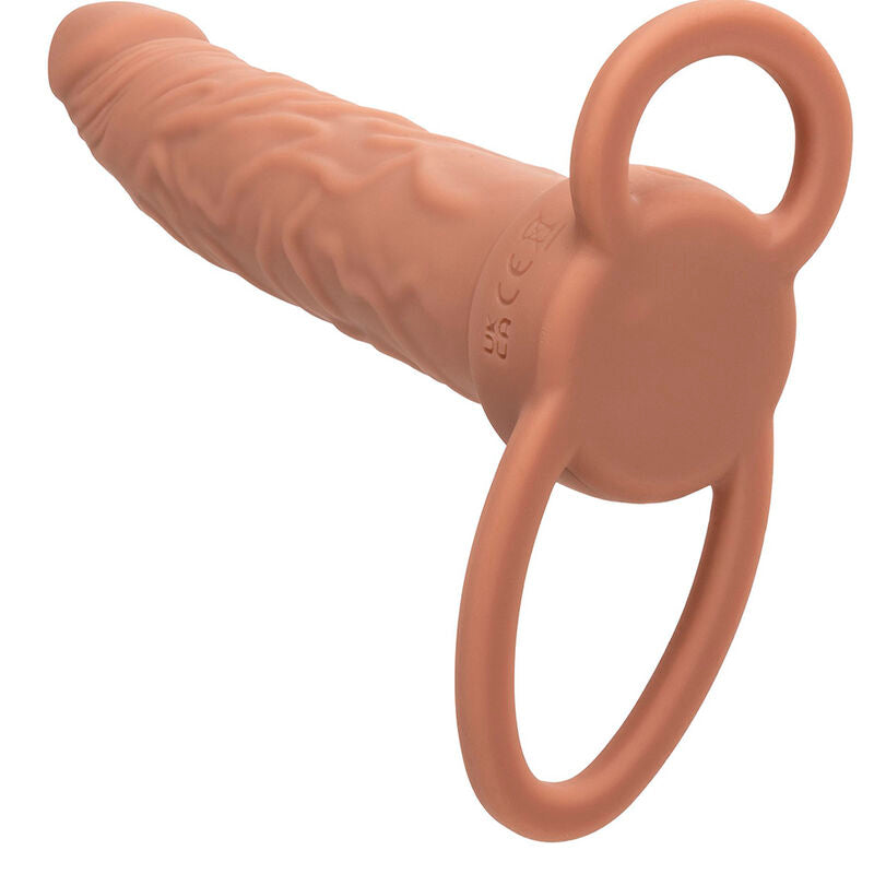 CALEXOTICS - PERFORMANCE MAXX RECHARGABLE DUAL PENETRATOR BROWN SKIN - NOCTURNA DESIRES