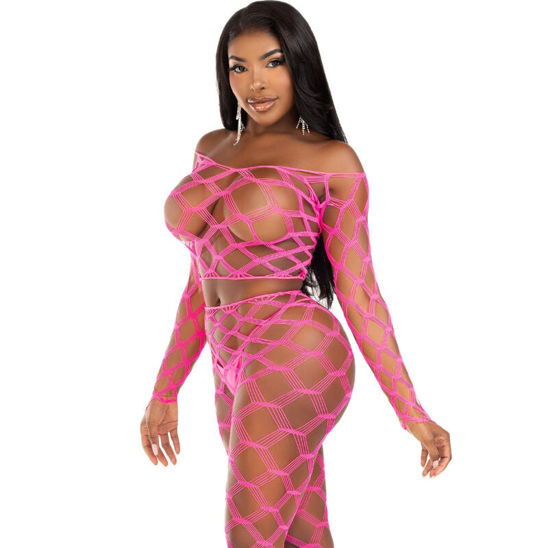 LEG AVENUE - TOP & LEGGINS HARDCORE FUCHSIA - NOCTURNA DESIRES