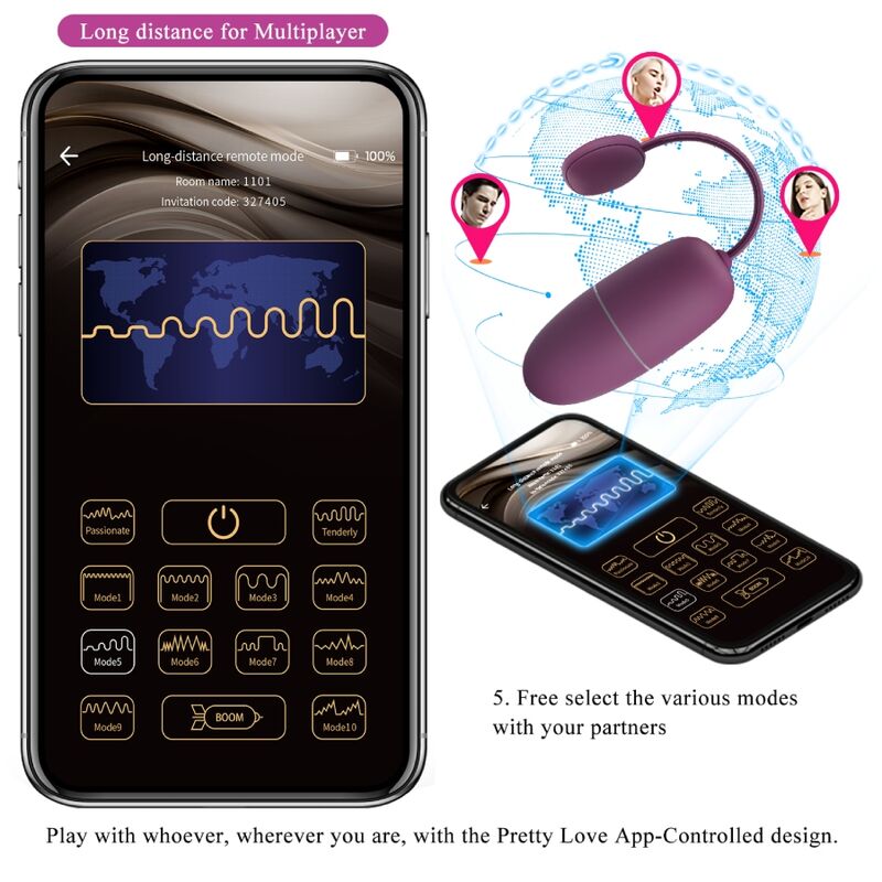 PRETTY LOVE - NYMPH VIBRATING EGG APP CONTROLLED LILA - NOCTURNA DESIRES
