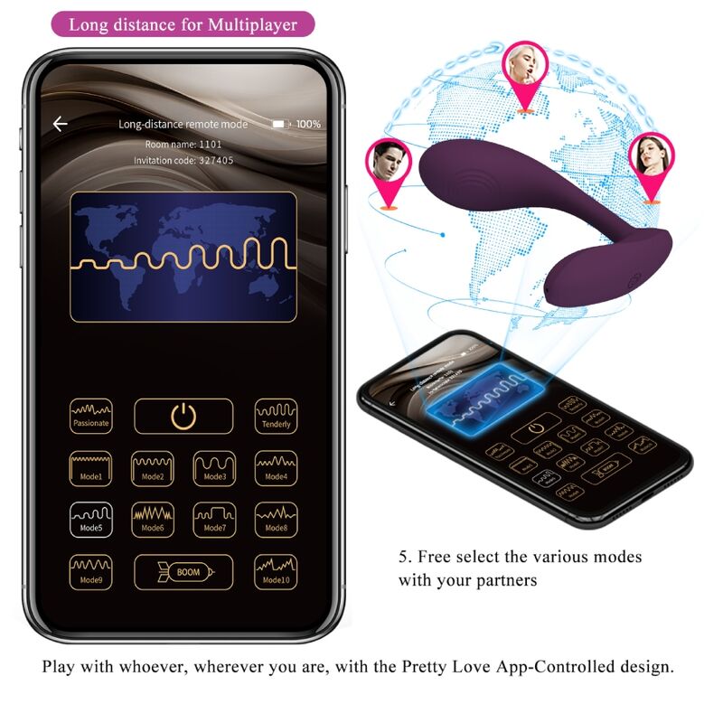 PRETTY LOVE - BAIRD G-SPOT 12 VIBRATIONS RECHARGEABLE LILA APP - NOCTURNA DESIRES