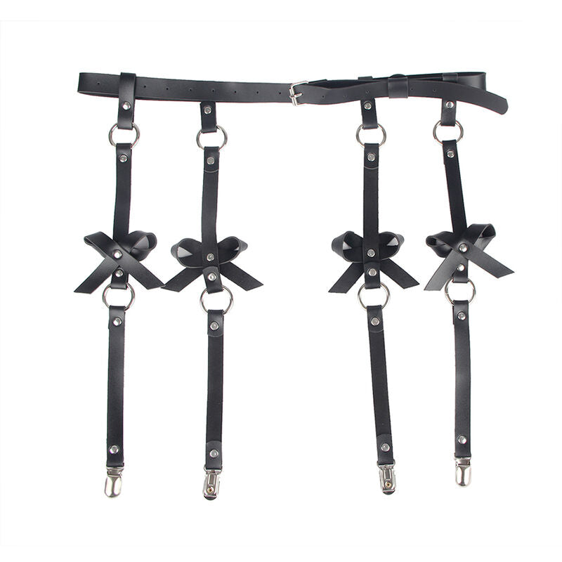 SUBBLIME - LEATHER CHAINLEG HARNESS BLACK ONE SIZE - NOCTURNA DESIRES