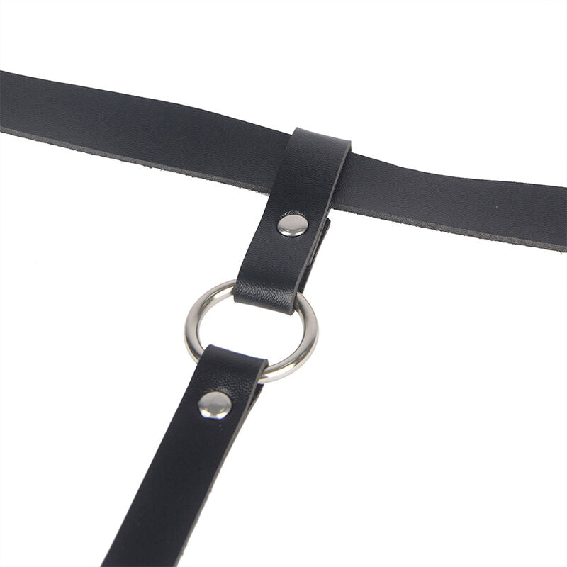 SUBBLIME - LEATHER CHAINLEG HARNESS BLACK ONE SIZE - NOCTURNA DESIRES