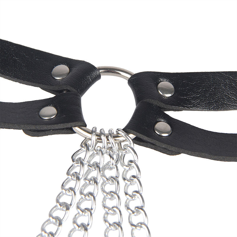 SUBBLIME - LEATHER RING CHAINBELT BLACK ONE SIZE - NOCTURNA DESIRES