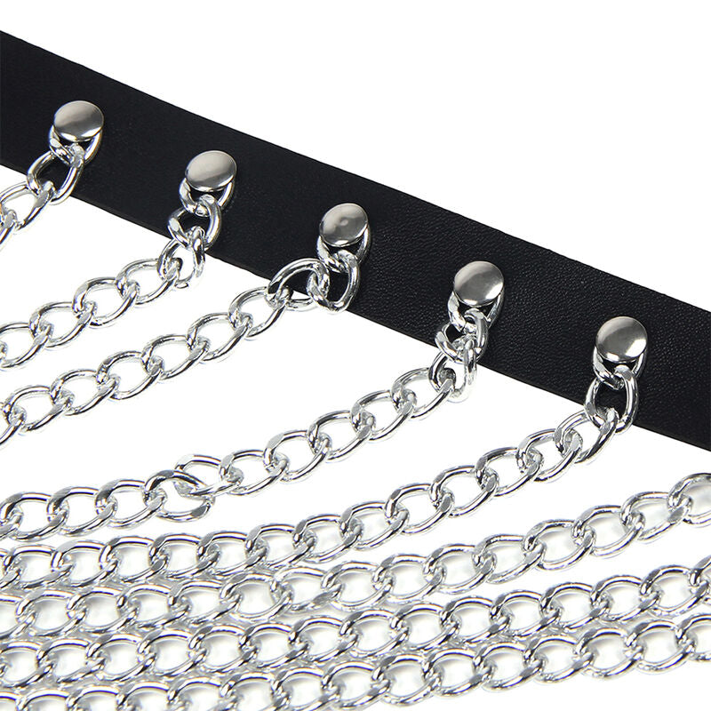 SUBBLIME - CHEST HARNESS WITH BIG RING CHAINS ONE SIZE - NOCTURNA DESIRES