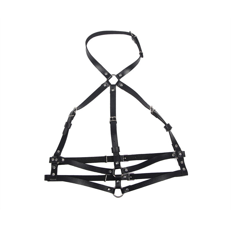 SUBBLIME - LEATHER RING CHEST HARNESS BLACK ONE SIZE - NOCTURNA DESIRES