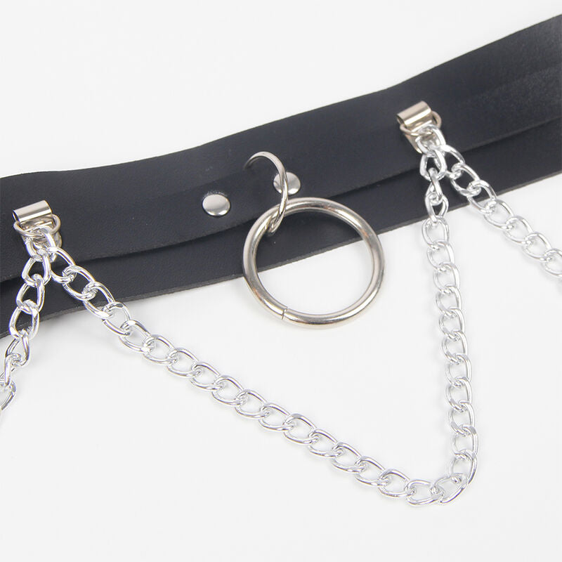 SUBBLIME - BELT AND GARTER HARNESS WITH RINGS AND CHAINDETAIL ONE SIZE - NOCTURNA DESIRES