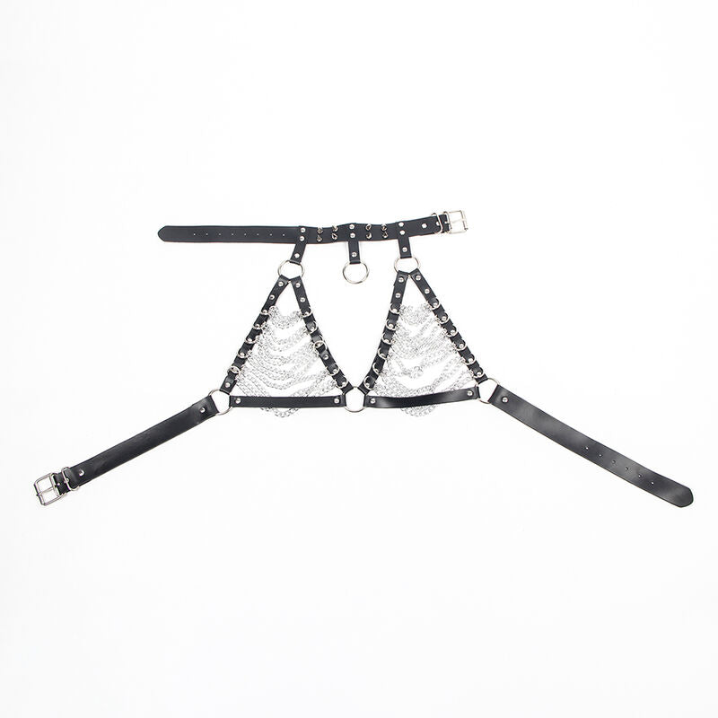 SUBBLIME - HARNESS BRA AND NECKLACE WITH CHAINS ONE SIZE - NOCTURNA DESIRES