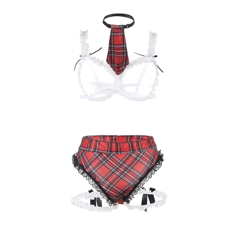 SUBBLIME - SEXY SCHOOLGIRL COSTUME WITH BRA L/XL - NOCTURNA DESIRES
