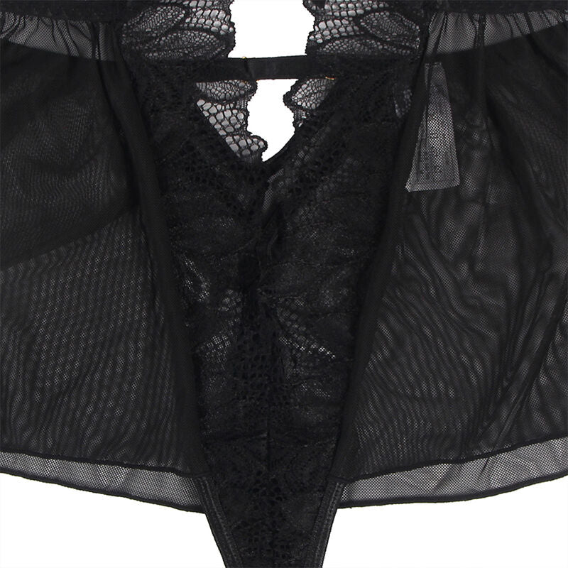 SUBBLIME - TEDDY HALTER NECK BARE BACK LACE BLACK L/XL - NOCTURNA DESIRES