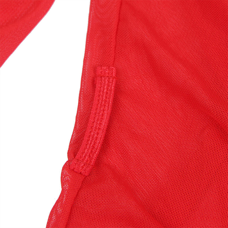 SUBBLIME - TRANSPARENT FABRIC ROBE WITH LACE DETAIL RED S/M - NOCTURNA DESIRES