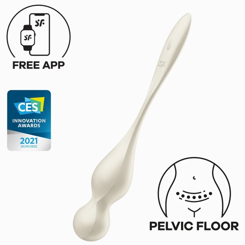 SATISFYER - LOVE BIRDS VIBRATING KEGEL BALLS WHITE - NOCTURNA DESIRES