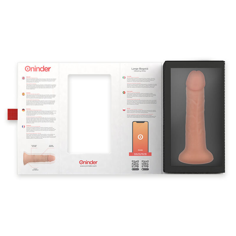 ONINDER - LARGE BOGOTÁ VIBRATOR DILDO 9 SPEEDS NATURAL 22 CM -O- 4.5 CM - FREE APP - NOCTURNA DESIRES