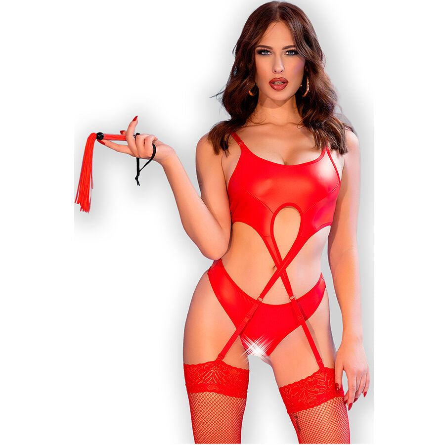 CHILIROSE - CR 4625 SET FOUR PIECES CROTCHLESS RED L - NOCTURNA DESIRES