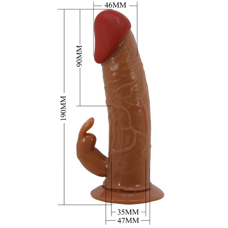 PRETTY LOVE - MARION HARNESS UNIVERSAL BRIEFS WITH VIBRATION DILDO 19 CM BROWN - NOCTURNA DESIRES