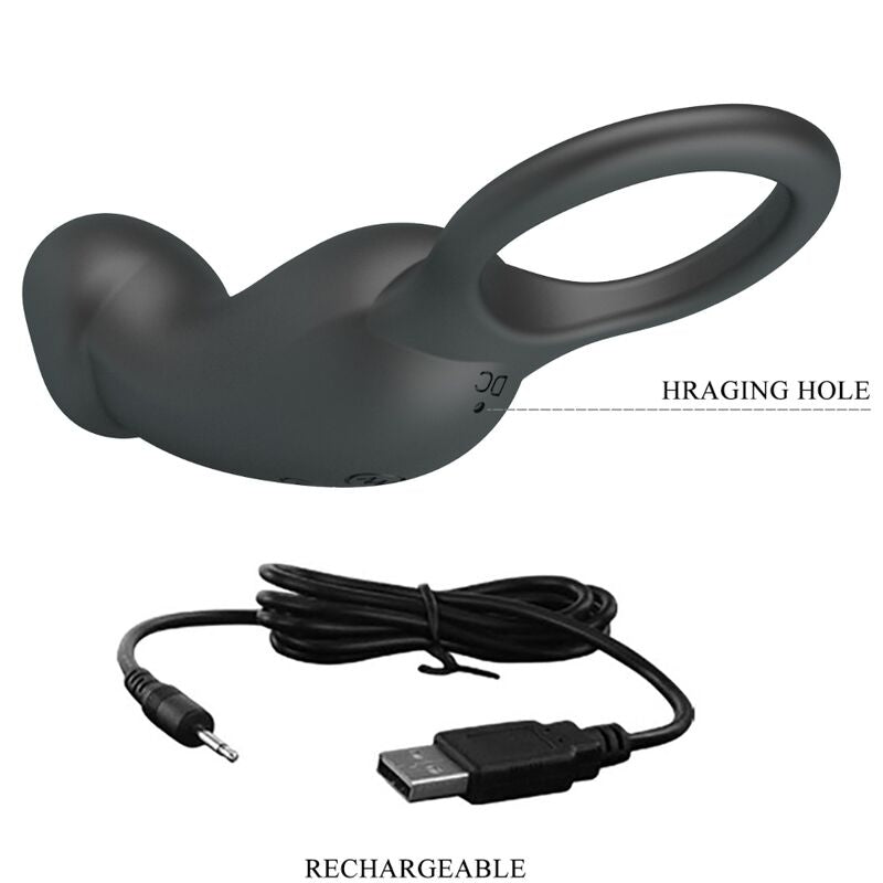 PRETTY LOVE - TRAE RING & VIBRATOR BLACK - NOCTURNA DESIRES