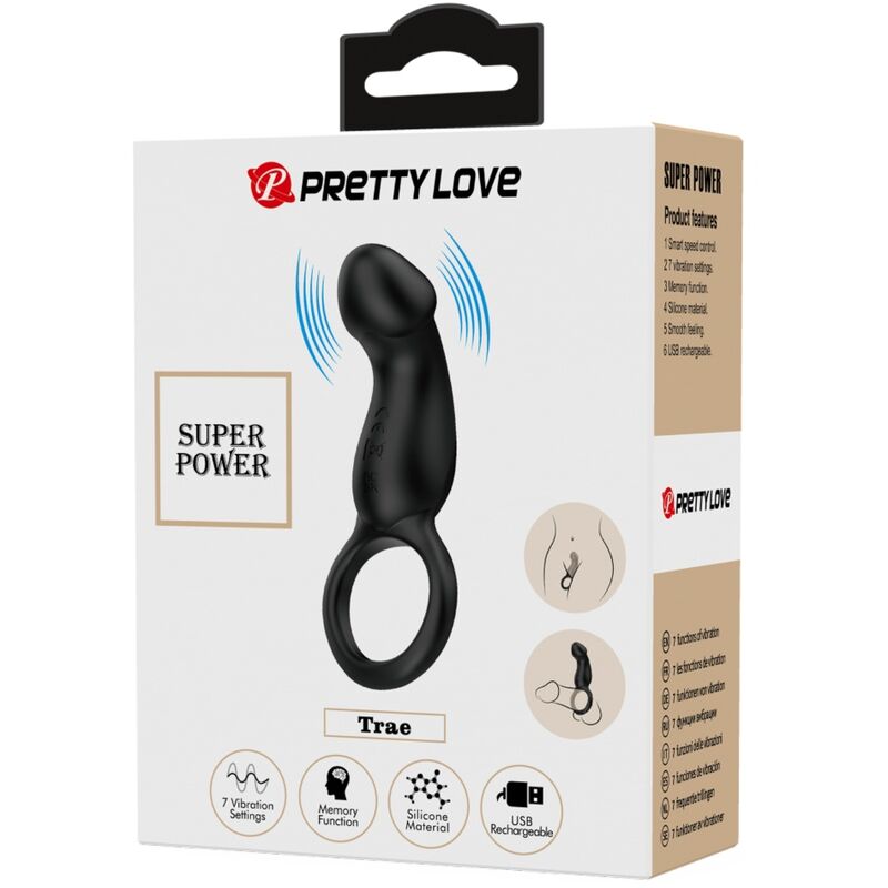 PRETTY LOVE - TRAE RING & VIBRATOR BLACK - NOCTURNA DESIRES
