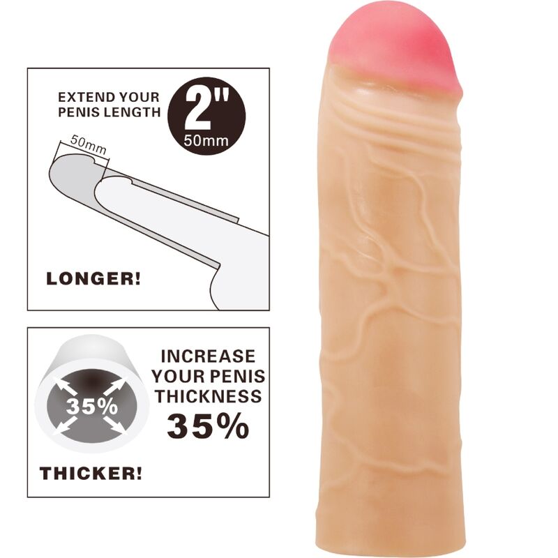 PRETTY LOVE - CHANE PENIS EXTENDER COVER FLESH - NOCTURNA DESIRES