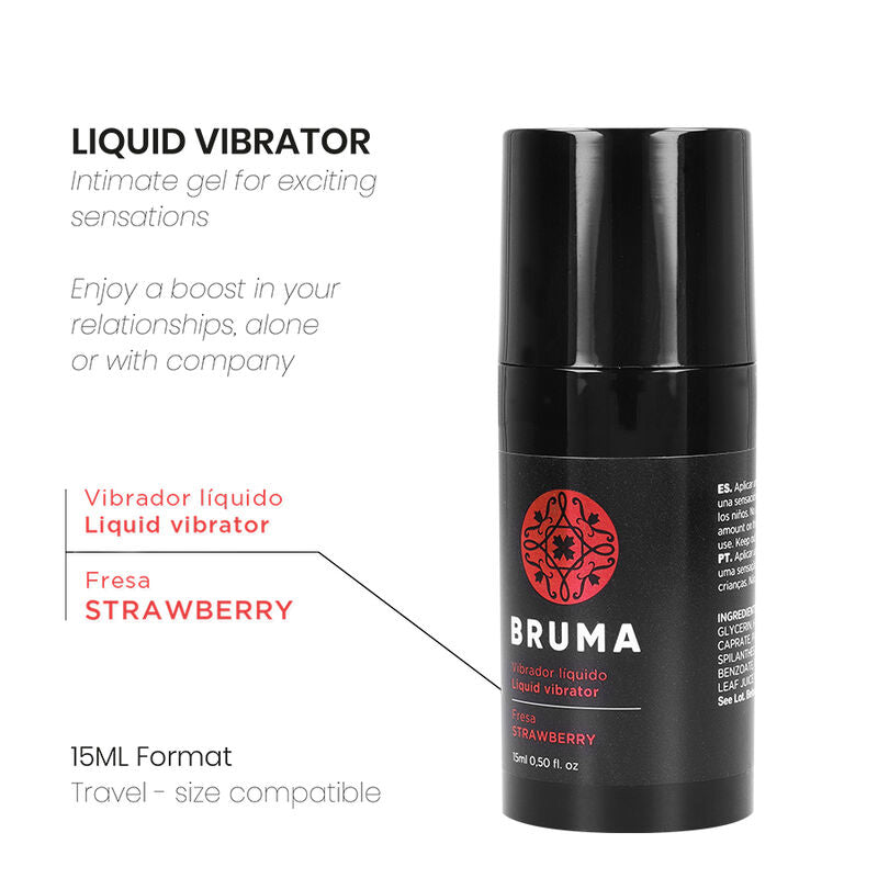 BRUMA - LIQUID VIBRATOR ULTRA SLIDING STRAWBERRY 15 ML - NOCTURNA DESIRES