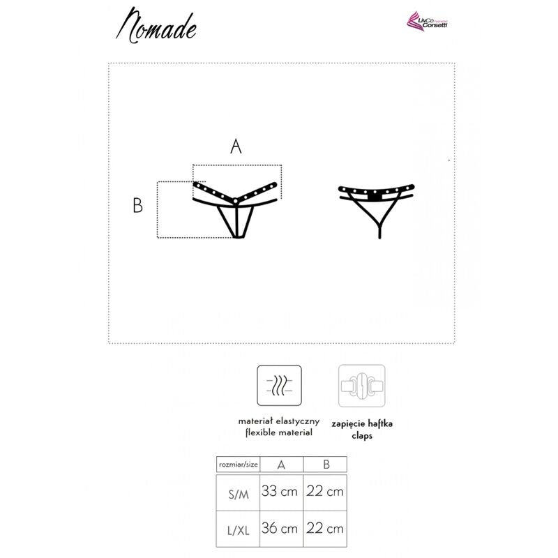 LIVCO CORSETTI FASHION - NOMADE THONG CROTCHLESS BLACK - NOCTURNA DESIRES