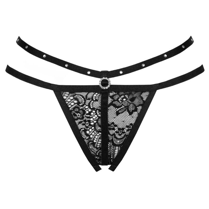 LIVCO CORSETTI FASHION - NOMADE THONG CROTCHLESS BLACK - NOCTURNA DESIRES