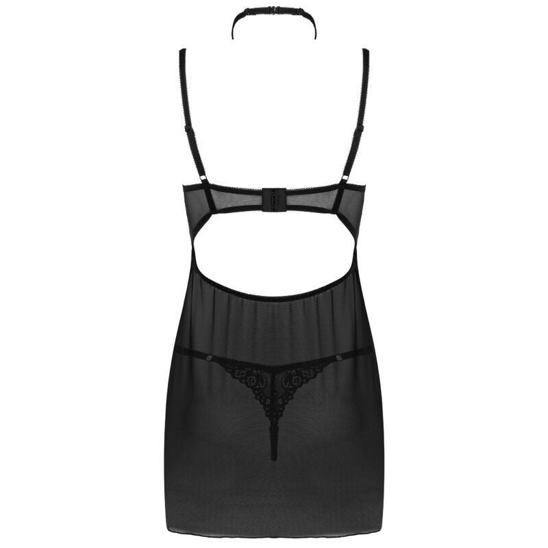 LIVCO CORSETTI FASHION - BINELLA SET BABYDOLL + THONG BLACK - NOCTURNA DESIRES
