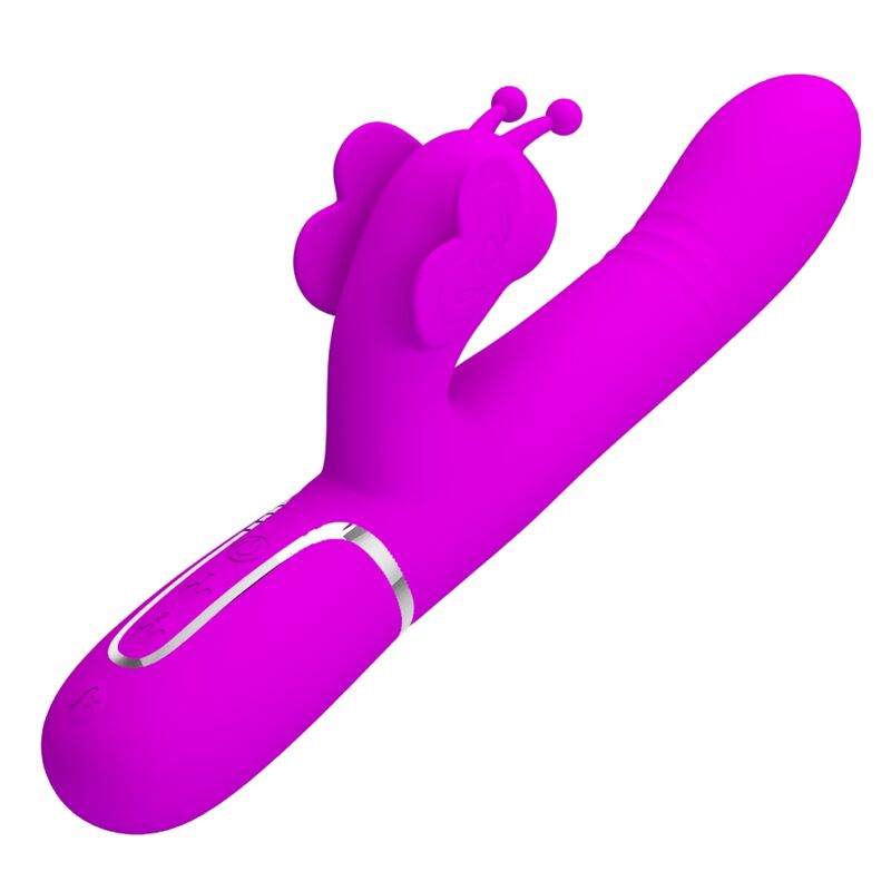 PRETTY LOVE - MULTIFUNCTION RABBIT VIBRATOR 4 IN 1 BUTTERFLY FUCHSIA - NOCTURNA DESIRES