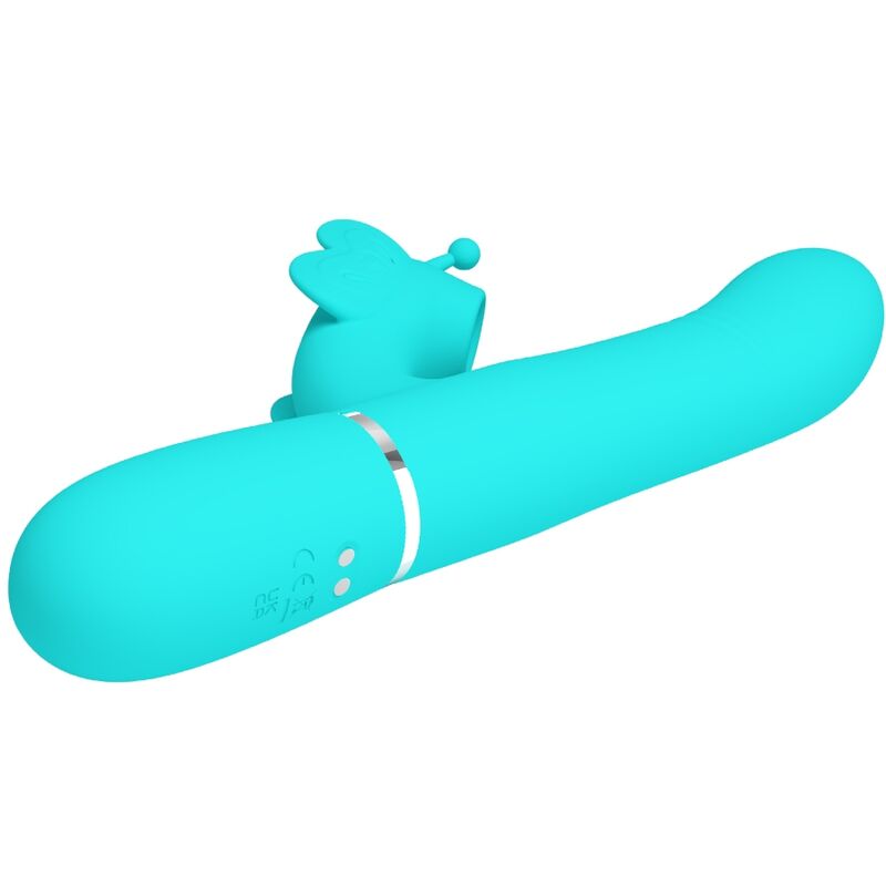 PRETTY LOVE - MULTIFUNCTION RABBIT VIBRATOR 4 IN 1 BUTTERFLY AQUA GREEN - NOCTURNA DESIRES