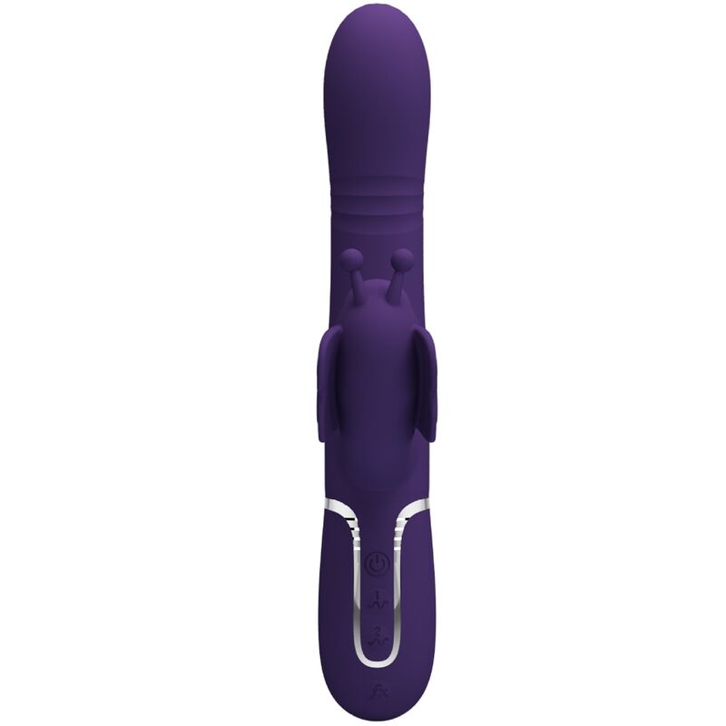 PRETTY LOVE - MULTIFUNCTION RABBIT VIBRATOR 4 IN 1 BUTTERFLY PURPLE - NOCTURNA DESIRES
