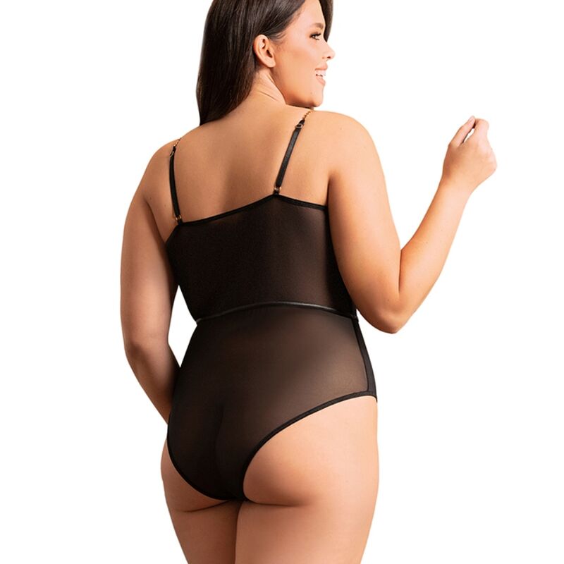 SUBBLIME - BLACK CHAIN SUSPENDERS BODYSUIT L/XL - NOCTURNA DESIRES