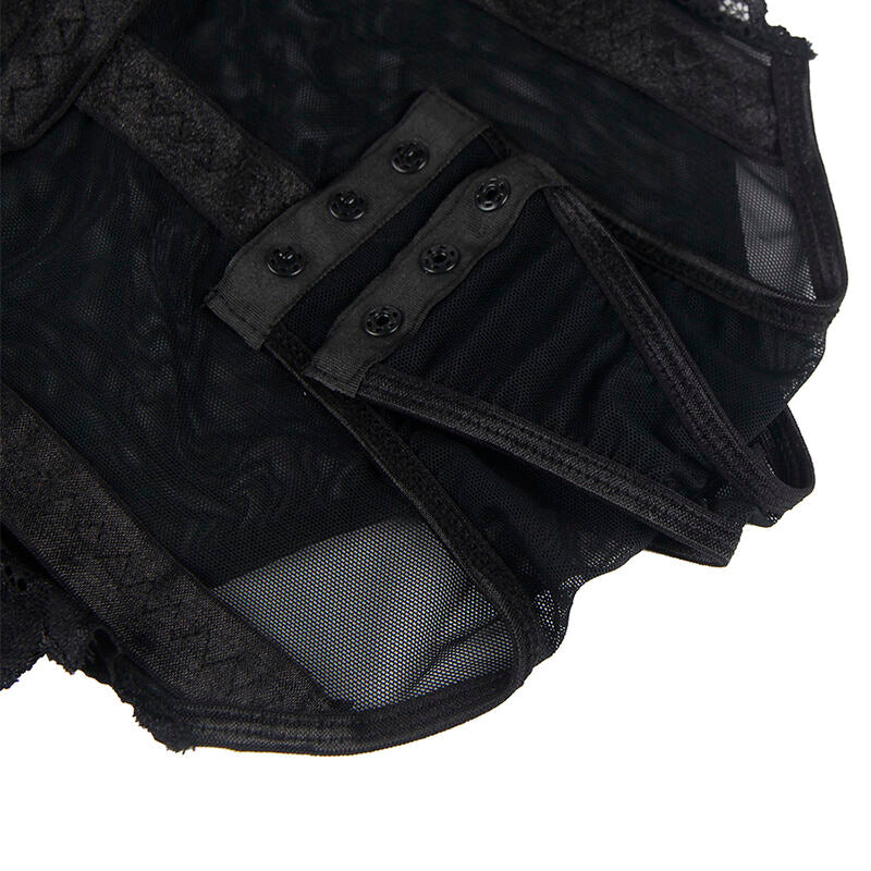 SUBBLIME - TEDDY WITH GARTER STRAP DETAIL CHEST BLACK S/M - NOCTURNA DESIRES