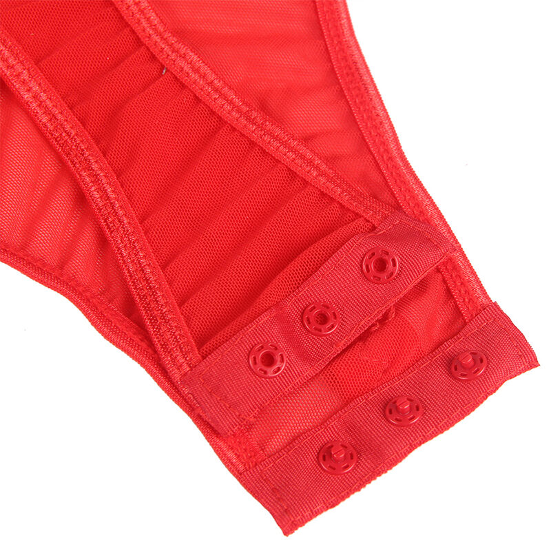 SUBBLIME - TEDDY WITH GARTER STRAP DETAIL CHEST RED L/XL - NOCTURNA DESIRES