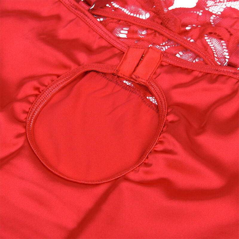 SUBBLIME - SATIN BABYDOLL WITH LACE RED S/M - NOCTURNA DESIRES