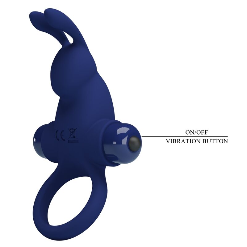 PRETTY LOVE - JIRO RABBIT RING WITH VIBRATION BLUE - NOCTURNA DESIRES
