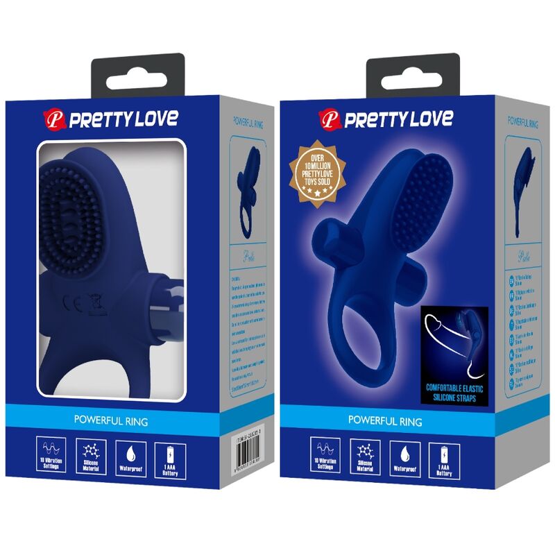 PRETTY LOVE - PALLE RING WITH VIBRATION BLUE - NOCTURNA DESIRES