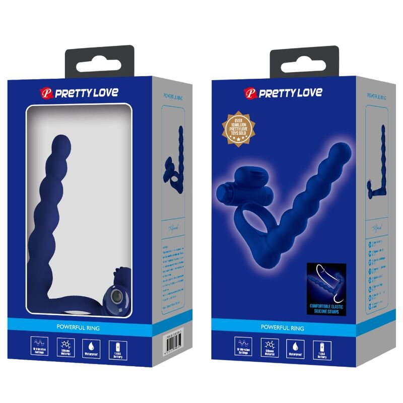 PRETTY LOVE - AJMAL VIBRATING RING WITH PLUG BLUE - NOCTURNA DESIRES