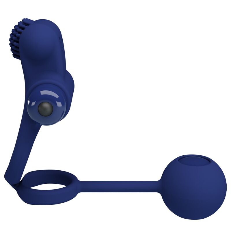 PRETTY LOVE - REMINGTON DOUBLE VIBRATING RING WITH PLUG BLUE - NOCTURNA DESIRES