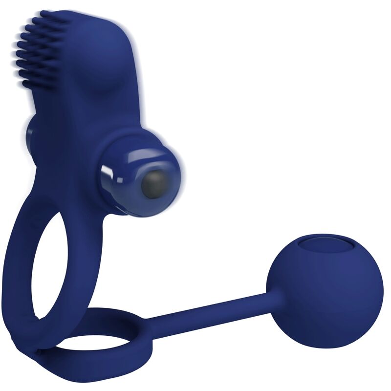 PRETTY LOVE - REMINGTON DOUBLE VIBRATING RING WITH PLUG BLUE - NOCTURNA DESIRES