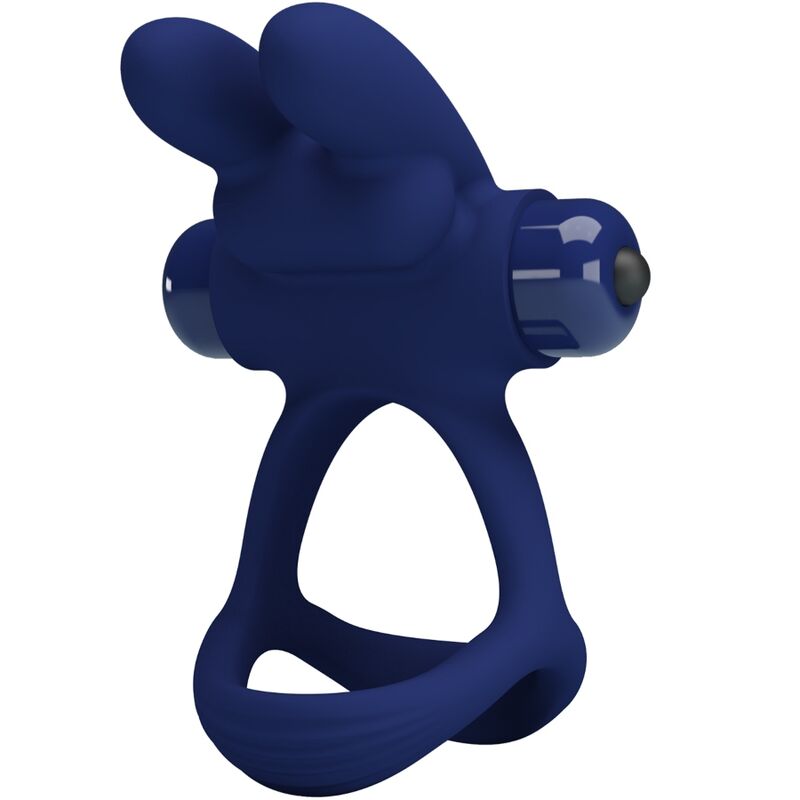 PRETTY LOVE - FRANCISCO DOUBLE VIBRATING RING RABBIT BLUE - NOCTURNA DESIRES