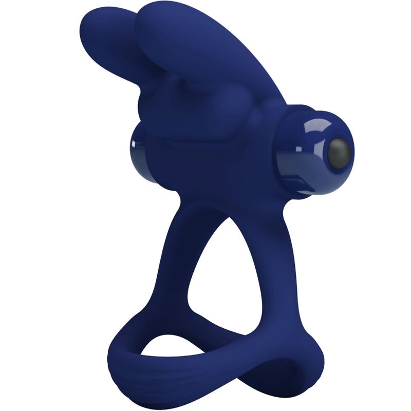 PRETTY LOVE - FRANCISCO DOUBLE VIBRATING RING RABBIT BLUE - NOCTURNA DESIRES