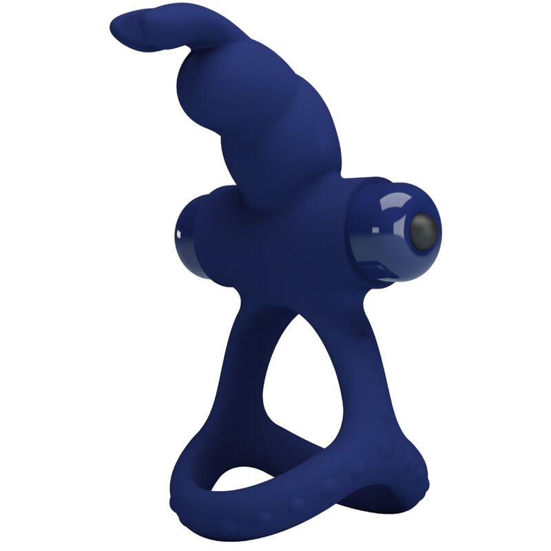 PRETTY LOVE - LUCHITO DOUBLE VIBRATING RING RABBIT BLUE - NOCTURNA DESIRES