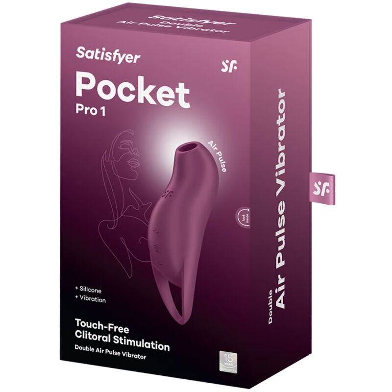 SATISFYER - POCKET PRO 1 CLITORIS STIMULATOR GARNET - NOCTURNA DESIRES